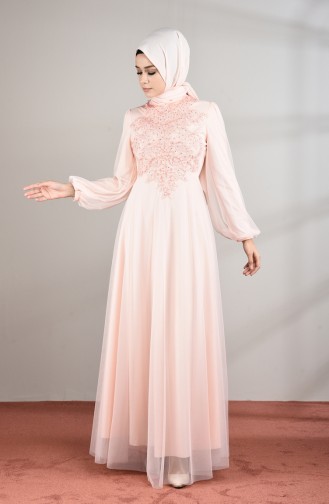 Robe de Soirée Tulle  5217-04 Saumon 5217-04