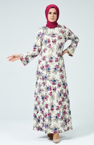 فستان منقوش أزهار كحلي 1336-02