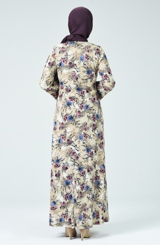 فستان منقوش أزهار بنفسجي 1336-04
