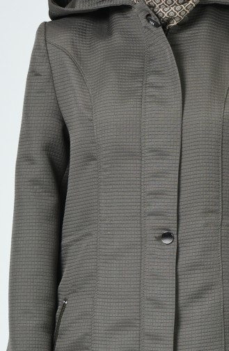 Hooded Short Coat 0757-02 Khaki 0757-02