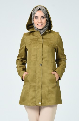 Hooded Short Coat 0757-03 Oil Green 0757-03