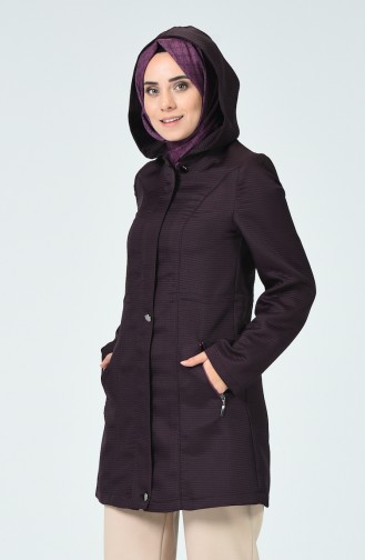 Hooded Short Coat 0757-05 Purple 0757-05