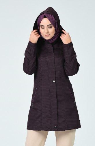 Hooded Short Coat 0757-05 Purple 0757-05