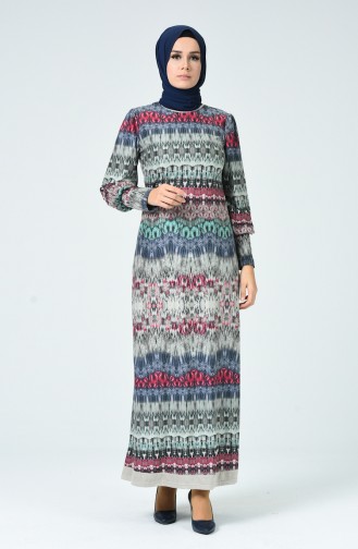 Khaki Hijab Dress 1333-01