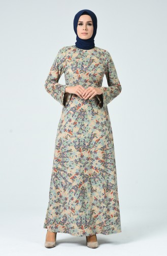 Navy Blue Hijab Dress 1337-02