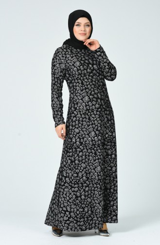 Robe à Paillettes Grande Taille 9669-01 Noir 9669-01