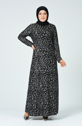 Robe à Paillettes Grande Taille 9669-01 Noir 9669-01