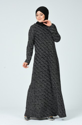 Black Hijab Dress 9669A-01
