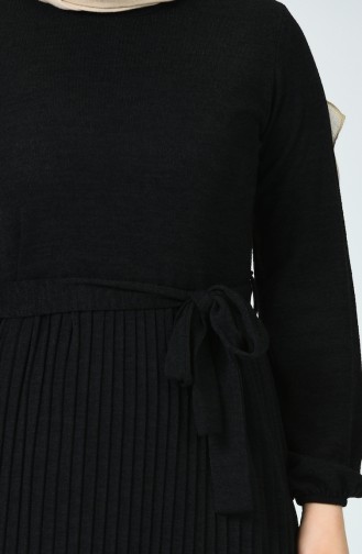 Robe Tricot Plissée 6016-03 Noir 6016-03