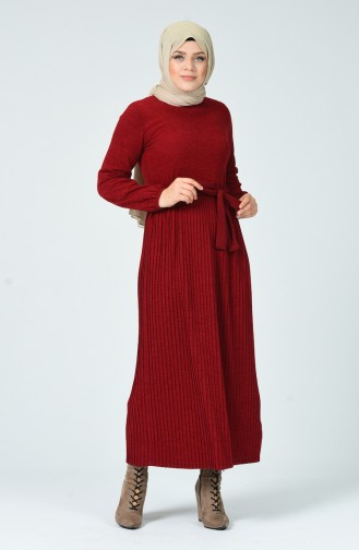 Claret Red Hijab Dress 6016-06