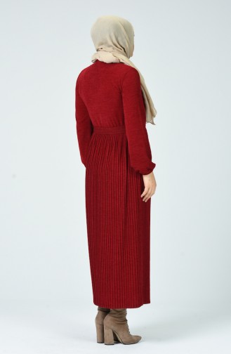 Claret Red Hijab Dress 6016-06