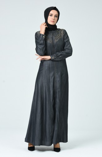 Gray Abaya 9175A-01