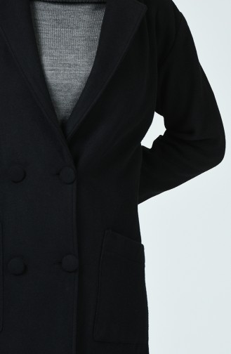 معطف طويل أسود 61304-01