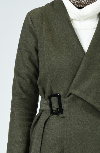 Mantel aus Fleece mit Band 5048-01 Khaki 5048-01