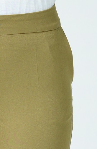 Cepli Düz Paça Pantolon 2062-09 Haki Yeşil