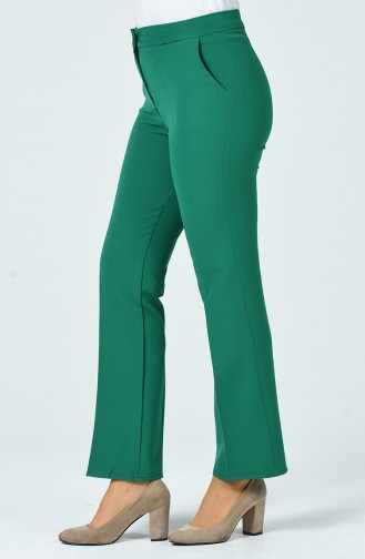 Straight Trousers With Pockets Green 2062-10