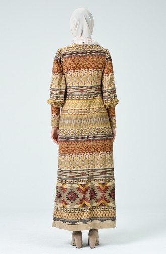 Patterned Suede Dress 1334-01 Tobacco 1334-01