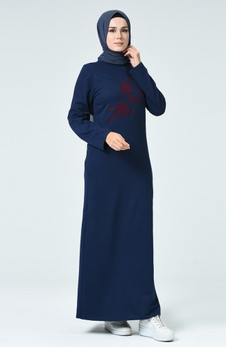 Robe Hijab Bleu marine clair 3115-03