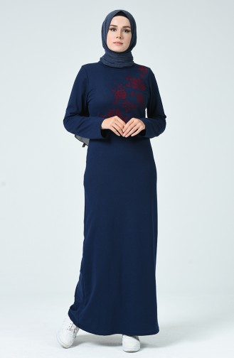 Light Navy Blue İslamitische Jurk 3115-03