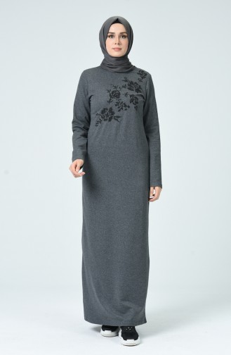 Rauchgrau Hijab Kleider 3115-04