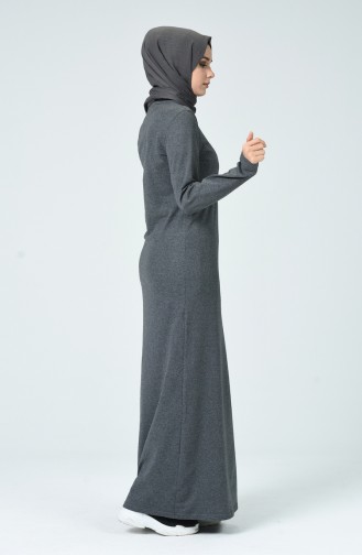 Rauchgrau Hijab Kleider 3115-04