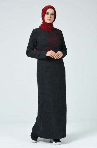 Anthrazit Hijab Kleider 3115-05