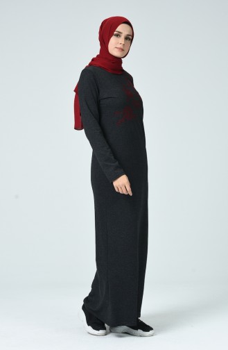 Anthrazit Hijab Kleider 3115-05