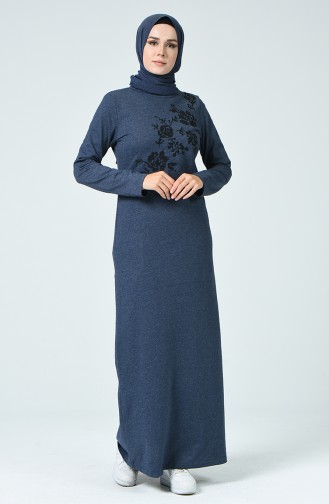 Embroidered Dress 3115-07 Indigo 3115-07