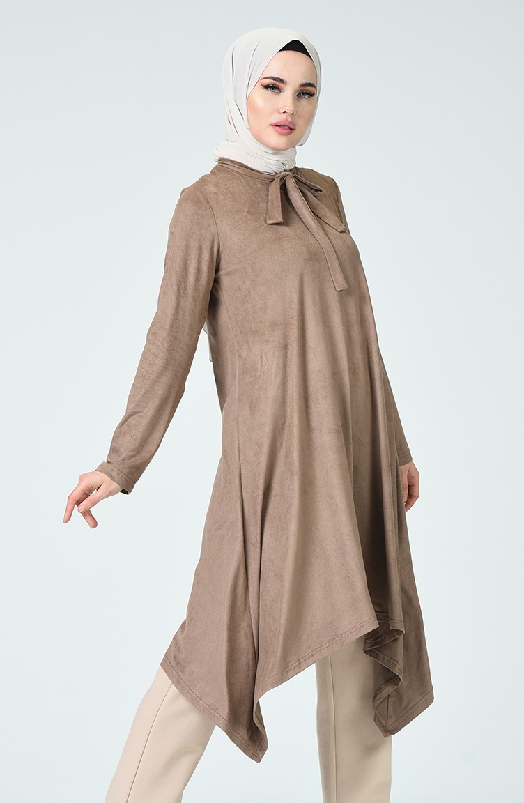 Süet Tunik 134009 Sütlü Kahve Sefamerve