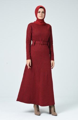 Claret Red Hijab Dress 0019-01