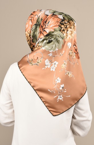 Patterned Rayon Scarf Brown Tobacco 70142-09