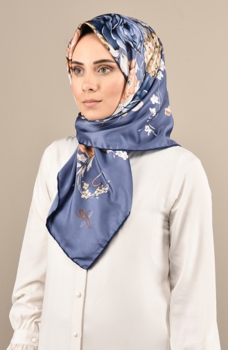 Patterned Rayon Scarf Indigo 70142-12