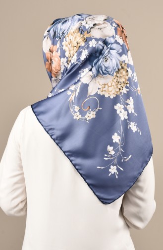 Patterned Rayon Scarf Indigo 70142-12