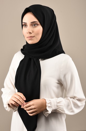 Medine İpeği Eşarp 70143-01 Siyah