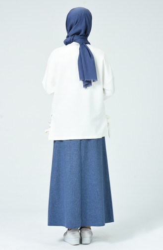 Waist Elastic Skirt Jeans Blue 1191ETK-01