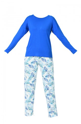 Ensemble Pyjama à Manches Longues Pour Femme MBY1006-01 Bleu 1006-01