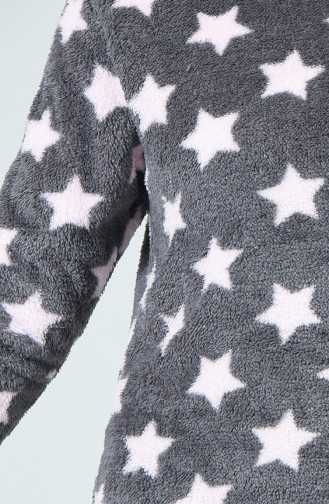 Bayan Yıldız Desenli Pijama Takım MBY1504-01 Gri