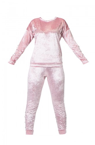Damen Perlen Schlafanzug-Set MBY1524-01 Pink 1524-01