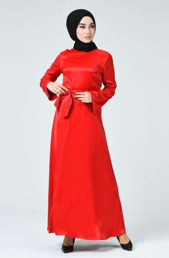 Robe Ceinturée 191009-01 Rouge 191009-01