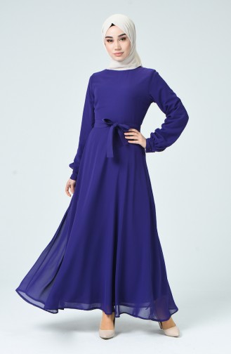 Chiffon Kleid mit Band 1712-03 Lila 1712-03