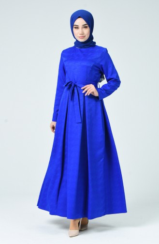 Dark Saxe Hijab Dress 60079-05