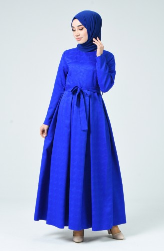 Dark Saxe Hijab Dress 60079-05