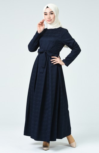 Navy Blue İslamitische Jurk 60079-08