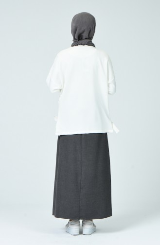 Waist Elastic Woven Skirt Anthracite 1208ETK-02