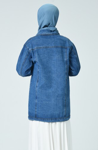 Buttoned Denim Shirt Jeans Blue 1011-01