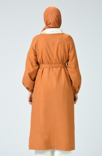 Elastic Sleeve Belted Cape Dark Mustard 1034-01
