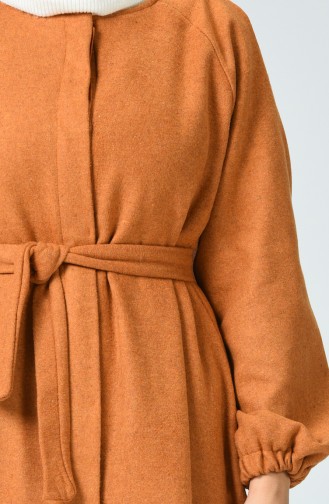 Elastic Sleeve Belted Cape Dark Mustard 1034-01