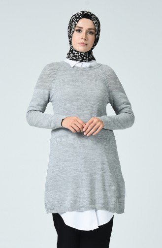 Pull Tricot Long 0548-03 Gris 0548-03