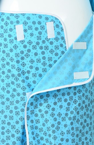 Geometrik Desenli Doğum Elbisesi DE19GDM Mavi