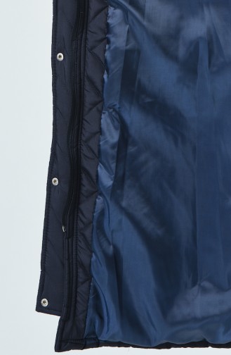  Manteau Matelassé à Capuche 0102A-01 Bleu Marine 0102A-01